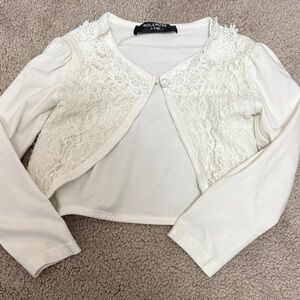 White Lace Kids Sweater by